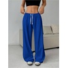 image:imageRoseSeek Womens Drawstring Waist Straight Streetwear Long Wide Leg Pants Casual Loose Baggy Workout Long Fall SweatpantsRoyal Blue