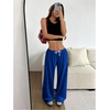 image:imageRoseSeek Womens Drawstring Waist Straight Streetwear Long Wide Leg Pants Casual Loose Baggy Workout Long Fall SweatpantsRoyal Blue