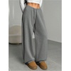 image:imageRoseSeek Womens Drawstring Waist Straight Streetwear Long Wide Leg Pants Casual Loose Baggy Workout Long Fall SweatpantsSoft Grey