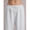 image:imageRoseSeek Womens Drawstring Waist Straight Streetwear Long Wide Leg Pants Casual Loose Baggy Workout Long Fall SweatpantsSweatpant White and Pink