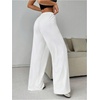 image:imageRoseSeek Womens Drawstring Waist Straight Streetwear Long Wide Leg Pants Casual Loose Baggy Workout Long Fall SweatpantsWhite