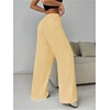 image:imageRoseSeek Womens Drawstring Waist Straight Streetwear Long Wide Leg Pants Casual Loose Baggy Workout Long Fall SweatpantsYellow