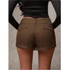 image:imageRoseSeek Womens Elegant Mini Shorts Dressy Casual Office Work Summer Shorts with PocketsBrown