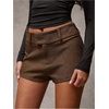 image:imageRoseSeek Womens Elegant Mini Shorts Dressy Casual Office Work Summer Shorts with PocketsBrown
