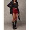 image:imageRoseSeek Womens Elegant Mini Shorts Dressy Casual Office Work Summer Shorts with PocketsBurgundy