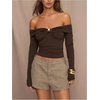 image:imageRoseSeek Womens Elegant Mini Shorts Dressy Casual Office Work Summer Shorts with PocketsCoffee Brown