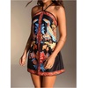image:imageRoseSeek Womens Floral Boho Dress Criss Cross Tie Backless Mini Dresses Halter A Line SundressBlack Multicolor