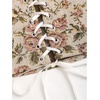image:imageRoseSeek Womens Floral Embroidery Strapless Tube Top Lace Up Y2K Corset Crop TopsCoffee Brown