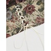 image:imageRoseSeek Womens Floral Embroidery Strapless Tube Top Lace Up Y2K Corset Crop TopsMulticolor