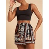 image:imageRoseSeek Womens Floral Graphic Skirt Shorts Drawstring Waist Tropical Boho Wrap SkortsBlack