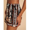 image:imageRoseSeek Womens Floral Graphic Skirt Shorts Drawstring Waist Tropical Boho Wrap SkortsBlack
