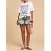 image:imageRoseSeek Womens Floral Graphic Skirt Shorts Drawstring Waist Tropical Boho Wrap SkortsBlue and Green