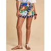 image:imageRoseSeek Womens Floral Graphic Skirt Shorts Drawstring Waist Tropical Boho Wrap SkortsBlue and Green