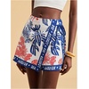image:imageRoseSeek Womens Floral Graphic Skirt Shorts Drawstring Waist Tropical Boho Wrap SkortsBlue and Red