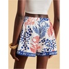 image:imageRoseSeek Womens Floral Graphic Skirt Shorts Drawstring Waist Tropical Boho Wrap SkortsBlue and Red