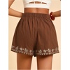 image:imageRoseSeek Womens Floral Graphic Skirt Shorts Drawstring Waist Tropical Boho Wrap SkortsBrown