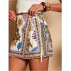 image:imageRoseSeek Womens Floral Graphic Skirt Shorts Drawstring Waist Tropical Boho Wrap SkortsColorful Floral