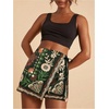 image:imageRoseSeek Womens Floral Graphic Skirt Shorts Drawstring Waist Tropical Boho Wrap SkortsDark Green