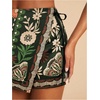 image:imageRoseSeek Womens Floral Graphic Skirt Shorts Drawstring Waist Tropical Boho Wrap SkortsDark Green