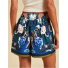 image:imageRoseSeek Womens Floral Graphic Skirt Shorts Drawstring Waist Tropical Boho Wrap SkortsDeep Blue