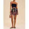 image:imageRoseSeek Womens Floral Graphic Skirt Shorts Drawstring Waist Tropical Boho Wrap SkortsFloral Black