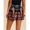 image:imageRoseSeek Womens Floral Graphic Skirt Shorts Drawstring Waist Tropical Boho Wrap SkortsFloral Black
