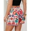 image:imageRoseSeek Womens Floral Graphic Skirt Shorts Drawstring Waist Tropical Boho Wrap SkortsFloral Red