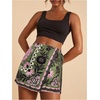 image:imageRoseSeek Womens Floral Graphic Skirt Shorts Drawstring Waist Tropical Boho Wrap SkortsGreen