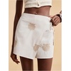 image:imageRoseSeek Womens Floral Graphic Skirt Shorts Drawstring Waist Tropical Boho Wrap SkortsKhaki White