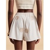 image:imageRoseSeek Womens Floral Graphic Skirt Shorts Drawstring Waist Tropical Boho Wrap SkortsKhaki White