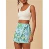 image:imageRoseSeek Womens Floral Graphic Skirt Shorts Drawstring Waist Tropical Boho Wrap SkortsMix Green