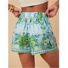 image:imageRoseSeek Womens Floral Graphic Skirt Shorts Drawstring Waist Tropical Boho Wrap SkortsMix Green
