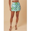 image:imageRoseSeek Womens Floral Graphic Skirt Shorts Drawstring Waist Tropical Boho Wrap SkortsMix Green
