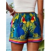 image:imageRoseSeek Womens Floral Graphic Skirt Shorts Drawstring Waist Tropical Boho Wrap SkortsMulticolor Blue