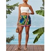 image:imageRoseSeek Womens Floral Graphic Skirt Shorts Drawstring Waist Tropical Boho Wrap SkortsMulticolor Blue