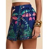 image:imageRoseSeek Womens Floral Graphic Skirt Shorts Drawstring Waist Tropical Boho Wrap SkortsMulticolor Floral