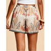 image:imageRoseSeek Womens Floral Graphic Skirt Shorts Drawstring Waist Tropical Boho Wrap SkortsMulticolor Khaki