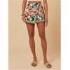 image:imageRoseSeek Womens Floral Graphic Skirt Shorts Drawstring Waist Tropical Boho Wrap SkortsMulticolor Orange