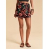 image:imageRoseSeek Womens Floral Graphic Skirt Shorts Drawstring Waist Tropical Boho Wrap SkortsMulticolor Red