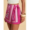 image:imageRoseSeek Womens Floral Graphic Skirt Shorts Drawstring Waist Tropical Boho Wrap SkortsPink
