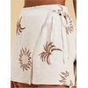 image:imageRoseSeek Womens Floral Graphic Skirt Shorts Drawstring Waist Tropical Boho Wrap SkortsWhite