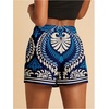 image:imageRoseSeek Womens Floral Graphic Skirt Shorts Drawstring Waist Tropical Boho Wrap SkortsWhite Blue