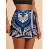image:imageRoseSeek Womens Floral Graphic Skirt Shorts Drawstring Waist Tropical Boho Wrap SkortsWhite Blue