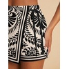 image:imageRoseSeek Womens Floral Graphic Skirt Shorts Drawstring Waist Tropical Boho Wrap SkortsWhite and Black