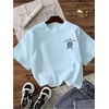 image:imageRoseSeek Womens Floral Graphic Tees Crew Neck Short Sleeve T Shirts Cute Summer TopsLight Blue