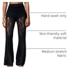 image:imageRoseSeek Womens Floral Lace Sheer Mesh Flare Pants Elastic High Waisted Long TrousersBlack