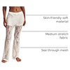 image:imageRoseSeek Womens Floral Lace Sheer Mesh Flare Pants Elastic High Waisted Long TrousersWhite