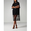 image:imageRoseSeek Womens Floral Lace Sheer Wedding Guest Dress Elegant Short Sleeve Crew Neck Midi DressesBlack