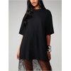 image:imageRoseSeek Womens Floral Lace Sheer Wedding Guest Dress Elegant Short Sleeve Crew Neck Midi DressesBlack