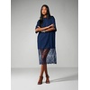 image:imageRoseSeek Womens Floral Lace Sheer Wedding Guest Dress Elegant Short Sleeve Crew Neck Midi DressesDeep Blue